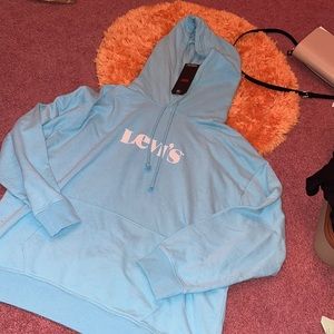 blue Levi’s hoodie